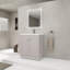Meuble-lavabo autoportant avec lavabo en résine blanche et 2 portes d'armoire à fermeture en douceur (emballage KD)-1571843576-1571843578