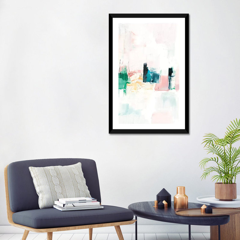 Reproduction d’art, "dispersion Light I" par Ethan Harper, H 32 po x l 24 po x P 1 po, Papier encadré de bois naturel, Blanc