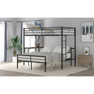 Lit superposé en métal avec bureau, échelle et lattes de qualité pour la chambre à coucher