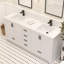 Meuble-lavabo double 72 po Maya avec comptoir en quartz blanc-101808819-101808821