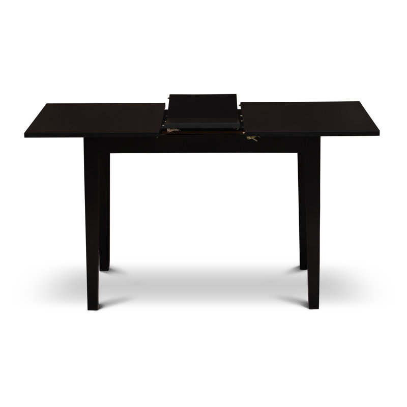 Norfolk Modern Black Wood Dining Set with Fabric Chairs