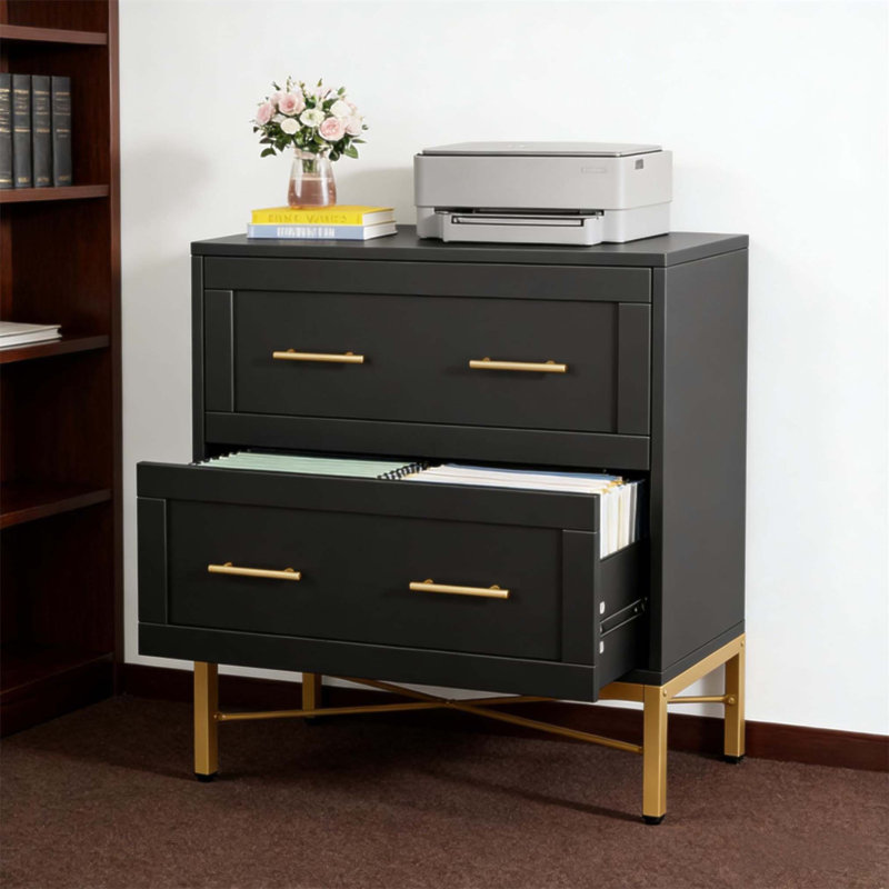 Armoire au design épuré, classeur de bureau avec rails réglables et fabrication en panneau de particules durable pour les espaces de travail modernes