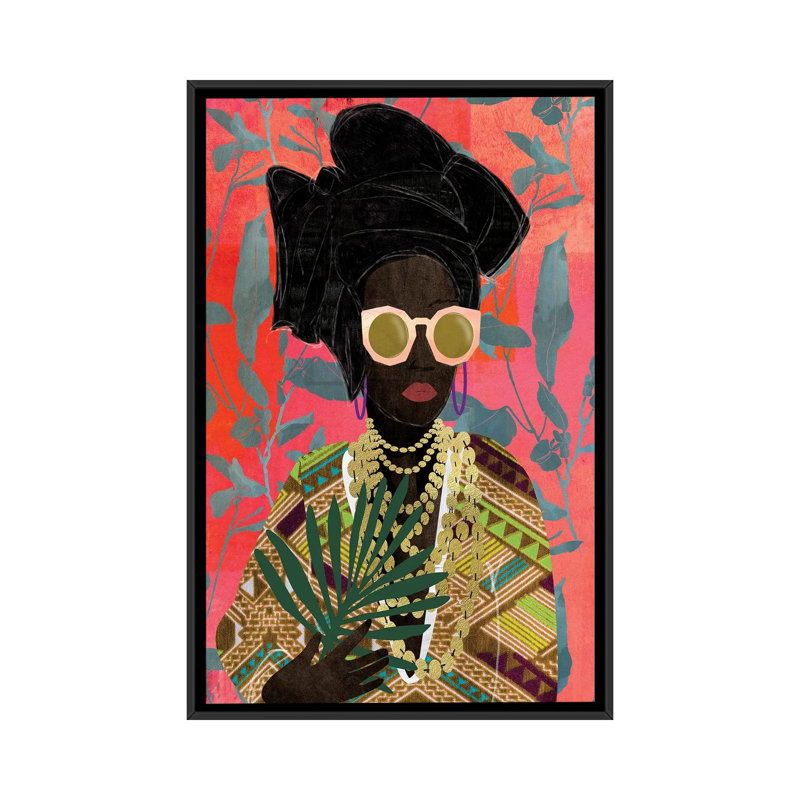 «Modern Turban Woman I» par Nikki Chu - reproduction, Impression encadrée, H 48 po x l 32 po, Noir