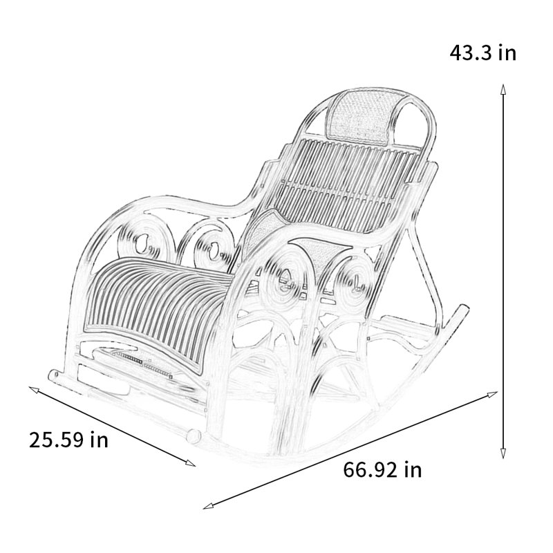 Chaise berçante Superior, Brun foncé