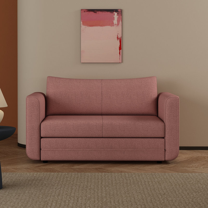 Canapé-lit à accoudoirs carrés 50 po Jalyn, Polyester rose poussiéreux
