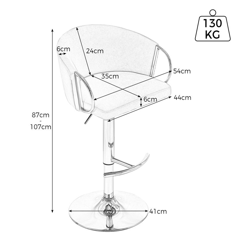Asuzena Swivel Upholstered Velvet Adjustable Height Bar Stool with Steel Frame, Beige