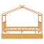 Lit double en bois pleine grandeur avec tiroirs, conception imaginative, pieds robustes, lit naturel confortable, deux tiroirs pour l'organisation et stable-129957382-129957379