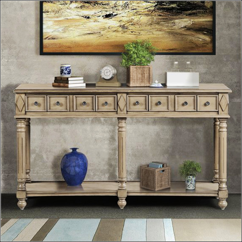 Milas 58'' Console Table, Rustic Brown