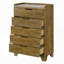 Commode de rangement transitionnelle pour chambre à coucher à finition brune avec 5 tiroirs en bois d'hévéa massif 1pc