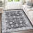 5'x7' Vintage Decorative Area Rug, Polyester, Washed Back, Folding Printed Oriental Traditional Persian Design, Non-Shedding, Easy Care, Ideal Green.-601108516