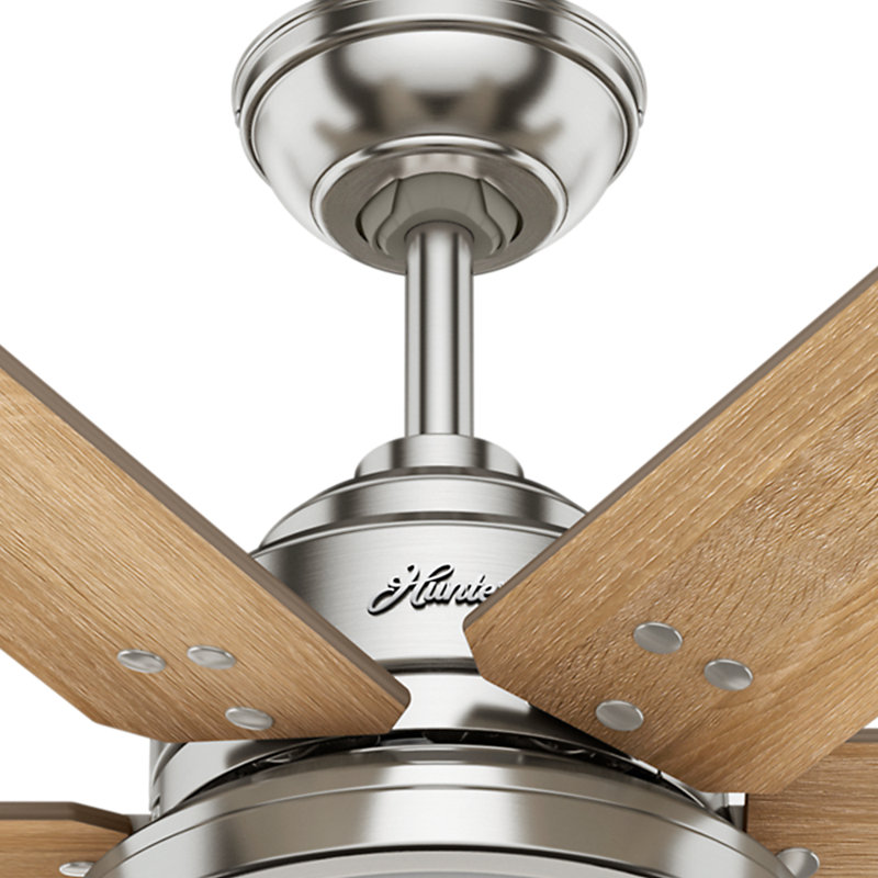 60" Warrant 6 - Blade LED Standard Ceiling Fan with Wall Control and Light Kit Included, Brushed Nickel