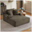 Fauteuil méridienne surdimensionné en velours côtelé, canapé-lit moderne d'intérieur pour salon et bureau, brun, aucun assemblage requis-828594971