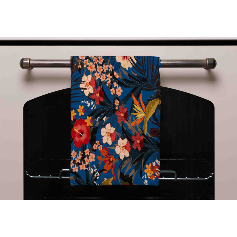 Cotton Floral Waffle Tea Towel Kitchen Towel