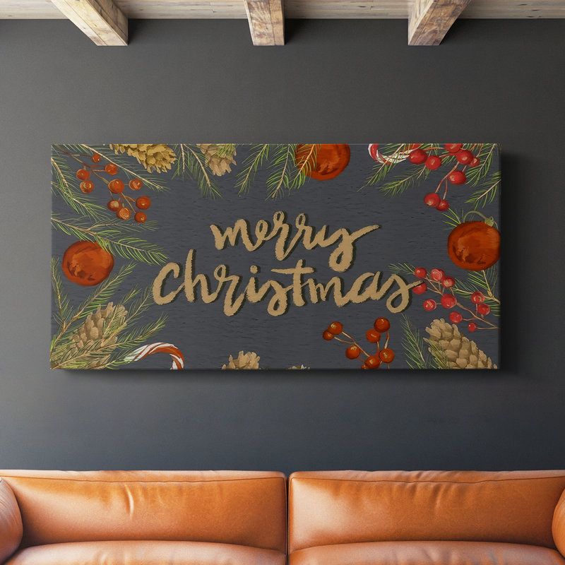 «Holiday Sentiment I», toile tendue avec châssis - Prêt à être accroché, H 20 po x l 40 po