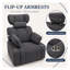 Fauteuil inclinable à bascule pivotant en chenille gris foncé avec coussin de cou amovible