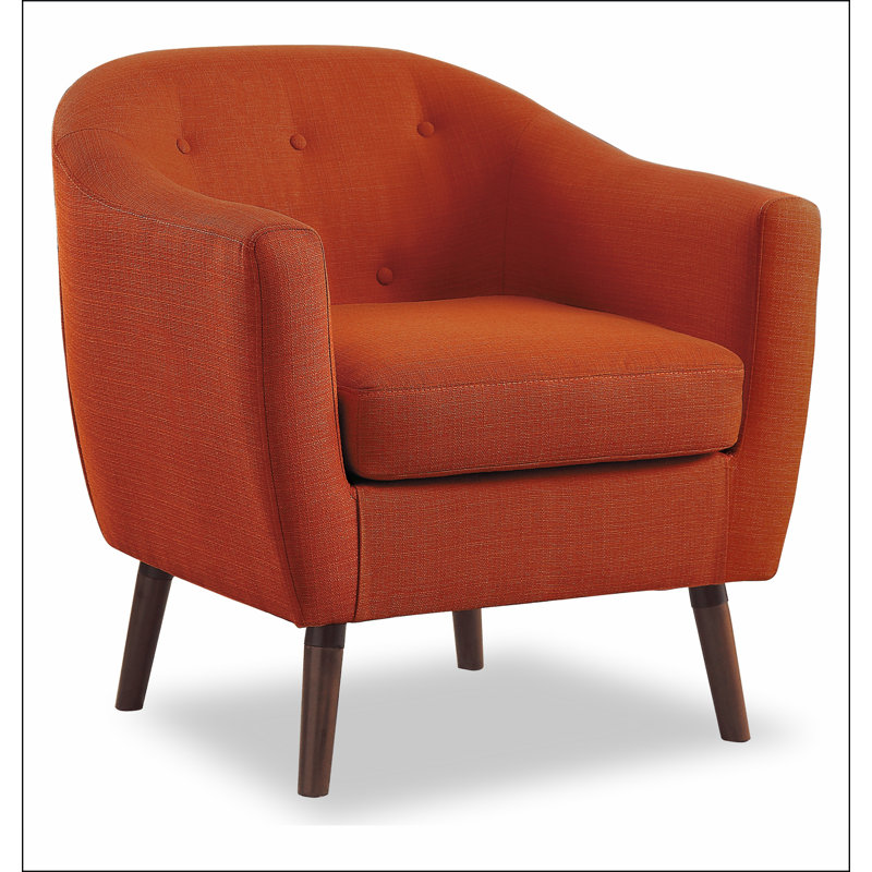 Fauteuil orange capitonné à 4 pieds Tadcaster, Orange