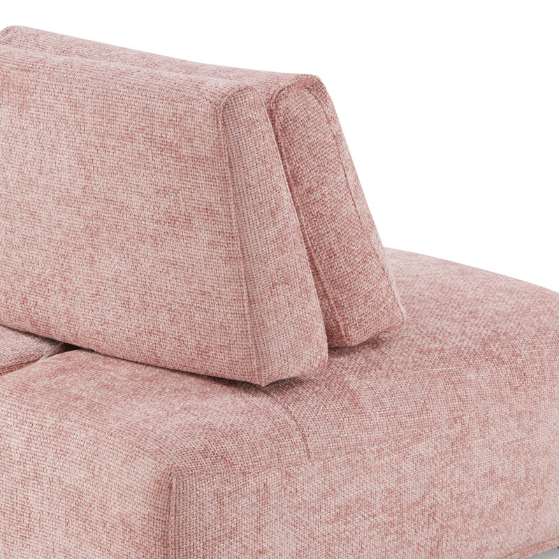 Canapé modulaire 3 pièces Aukeem, Polyester rose