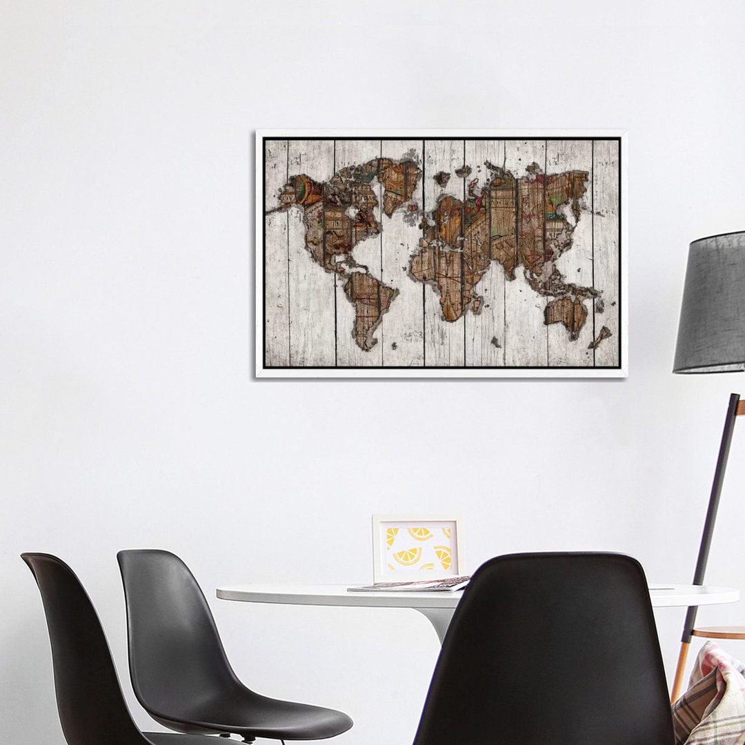 Leinwandbild Wood Map von Diego Tirigall