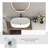 FRALIMK 15'' Matte White Solid Surface Oval Vessel Bathroom Sink