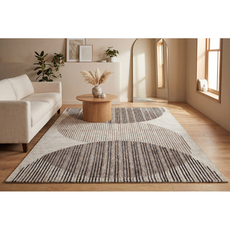Hand Tufted Abstract Indoor Rug, Rectangle 5' x 8'