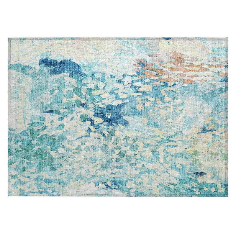 Machine Washable Indoor/Outdoor Chantille ACN2736 Modern Rug, Teal, 2'6" x 3'10"