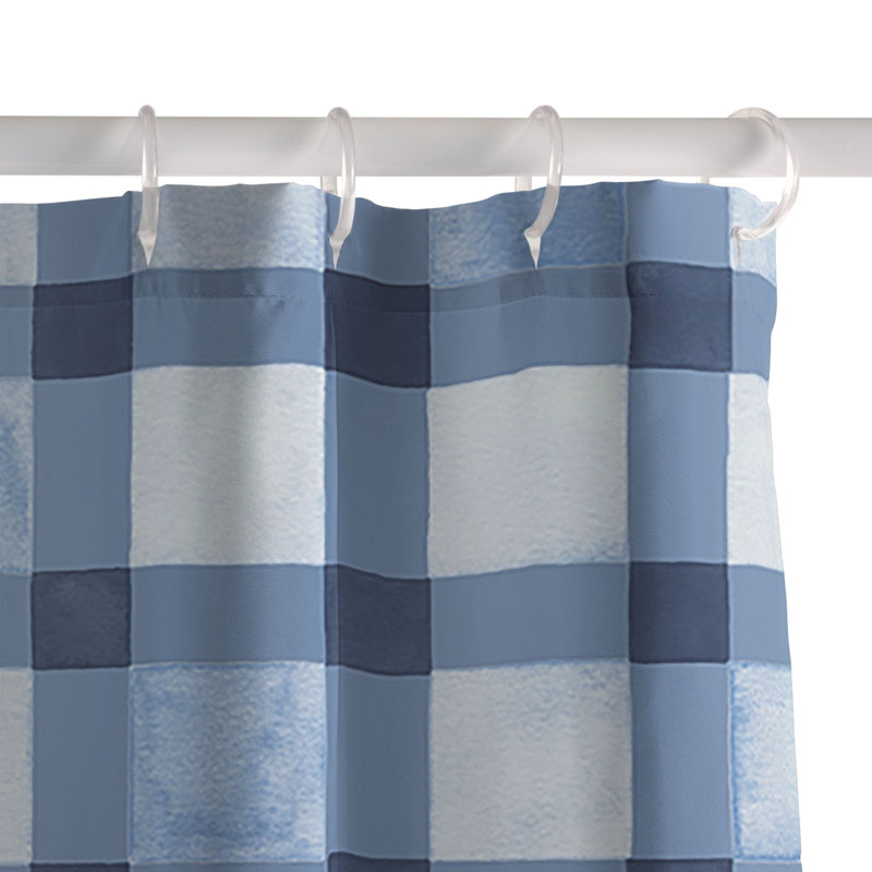 Rideau de douche Ninola, Bleu marine à carreaux