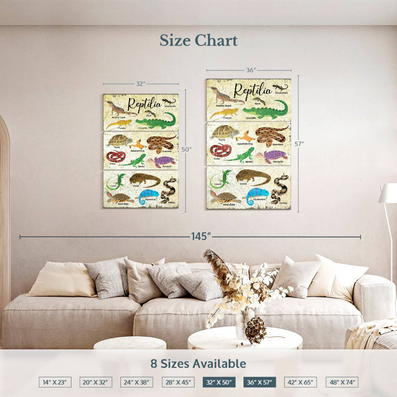 Brampt Reptile Species Chart, 50" H x 32" W