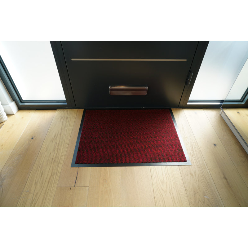 Aarib Non-Slip Doormat, Rectangle 90cm x 120cm, Red