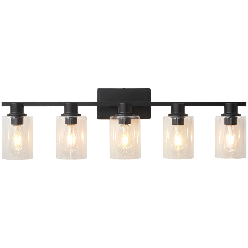 Middlewich 5 - Light Dimmable Vanity Light Mirror Headlights, Matte Black