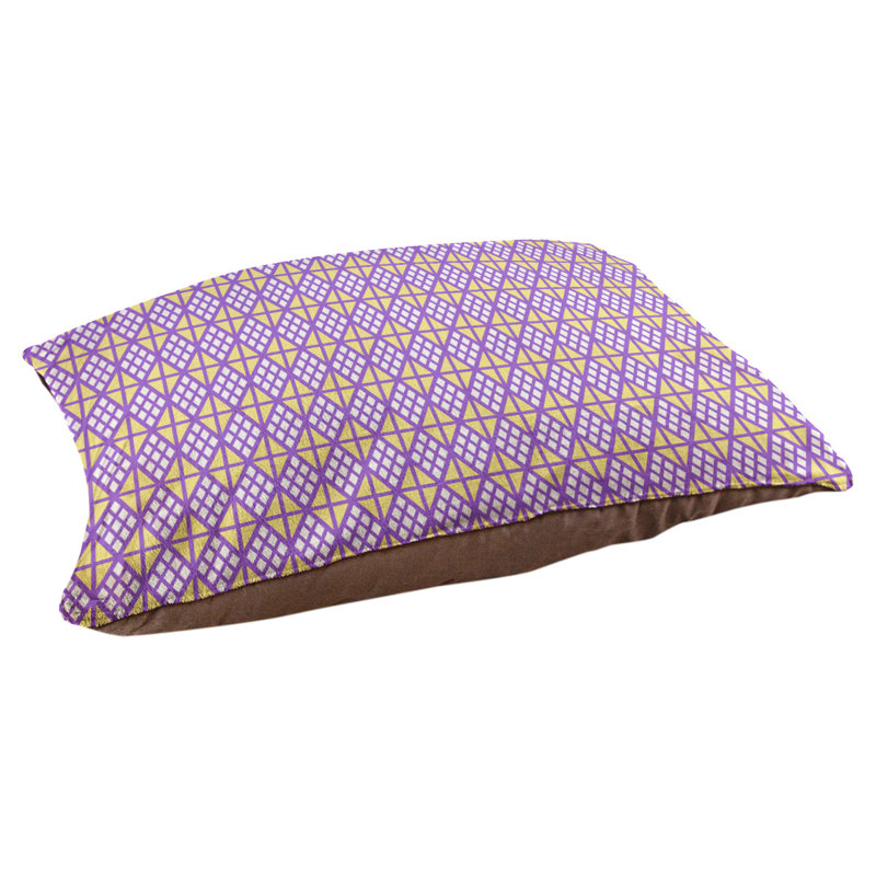 Coussin diamants Byrge, Moyen (L 29,5 po x P19,5 po x H 9,5 po), Mauve / Jaune
