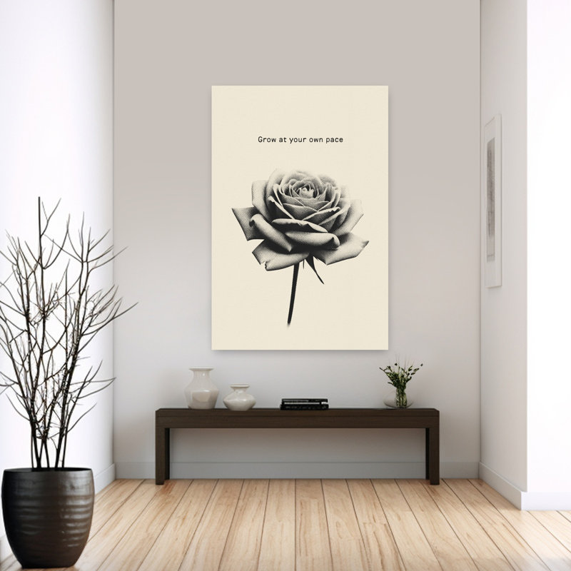 «Grow Your Own Pace Rose», art floral délicat et classique, H 60 po x l 40 po