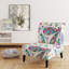 Fauteuil de chambre à motif floral multicolore à motif cachemire et velours