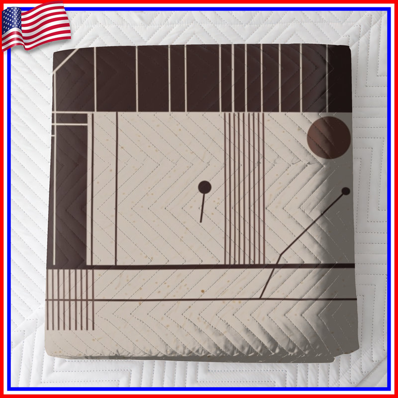 Geometric Linear Abstract Quilted Bedspread All Sizes, Twin