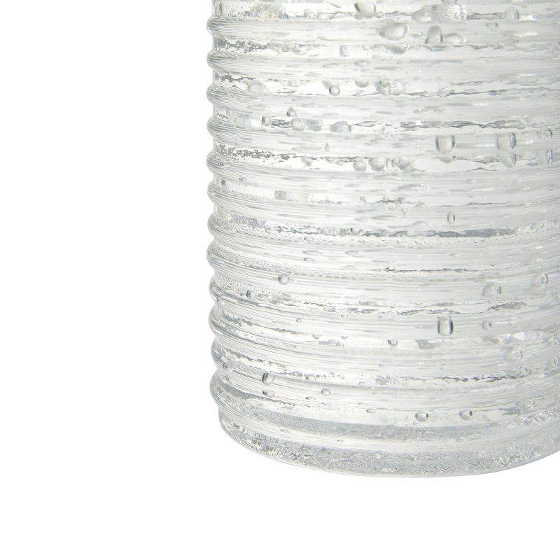 Clear Textured Glass Taper Candleholders Set