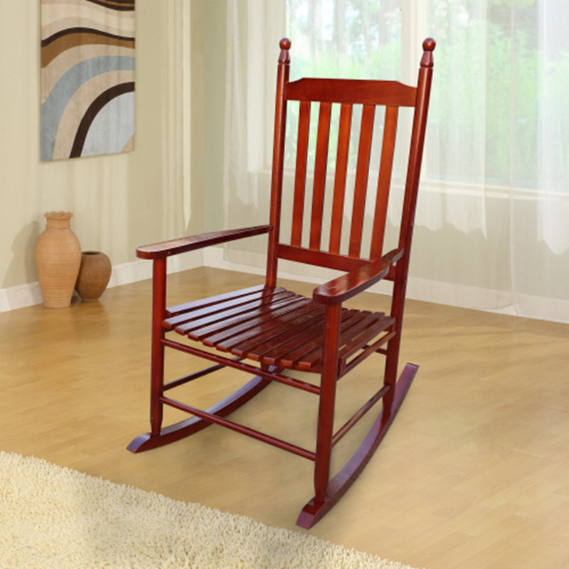 Chaise berçante en bois, Brun