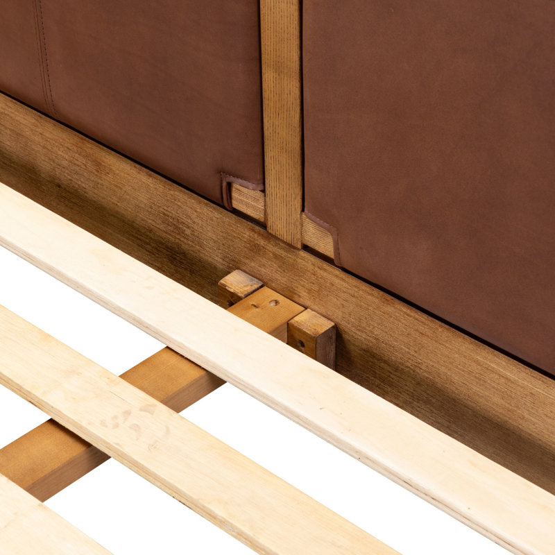 Salado Leather Solid Wood Bed, California King, Heirloom Sienna