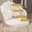 Fauteuil de coiffeuse Petal, fauteuil de coiffeuse avec dossier, petit fauteuil d'appoint avec pieds en métal doré pour commode de chambre