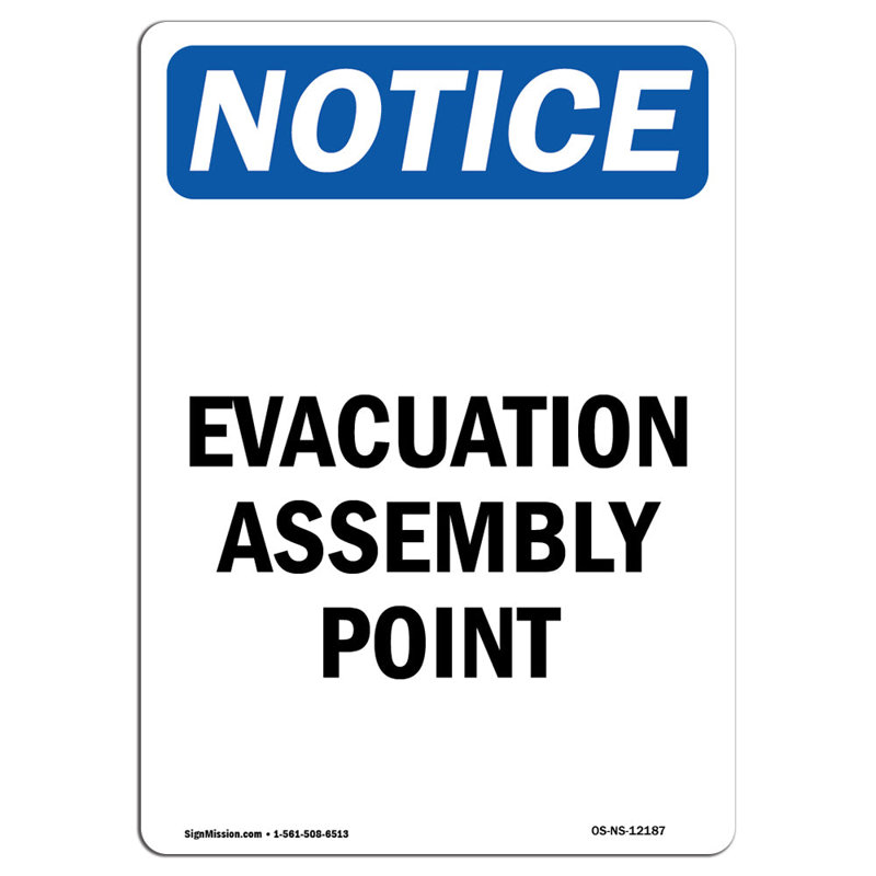 Notice - Evacuation Assembly Point Sign
