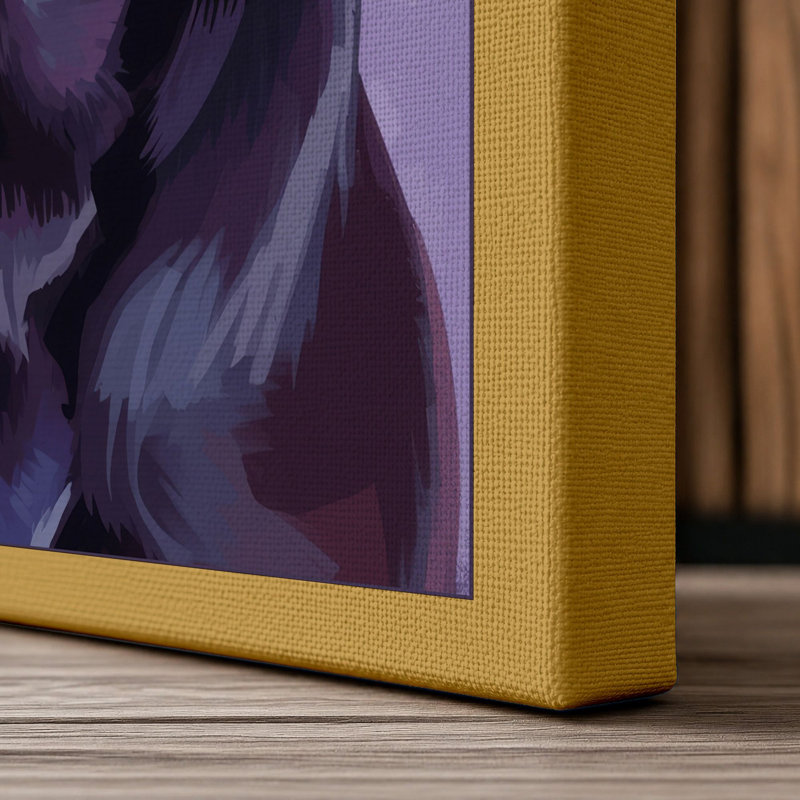 Quiet Labrador Modern - Wrapped Canvas, 30x20 - 76.2 x 50.8 cm, Ochre Border