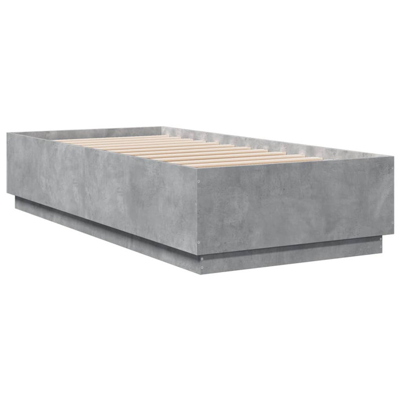 Noar Bed, Concrete gray, European Single (90 x 200cm)