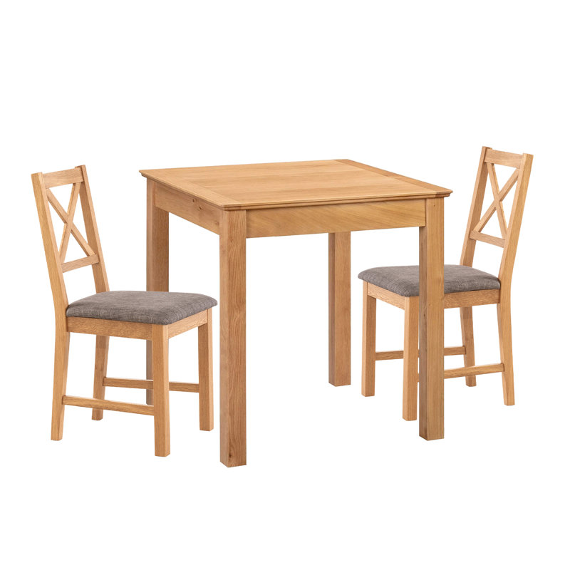 2 - Person Solid Oak Dining Set, Grey