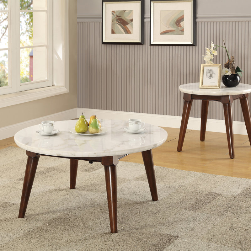Table basse en marbre blanc Gasha