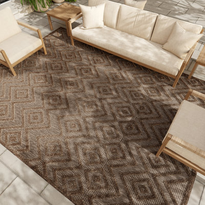 Tapis intérieur / extérieur à motif géométrique Laesha