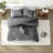 Contemporary Velvet Bedding Sets, Plush Grey Polyester For Luxurious Home