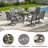 6-Person Steel Patio Dining Set with Swivel Chairs -63495087-37666290