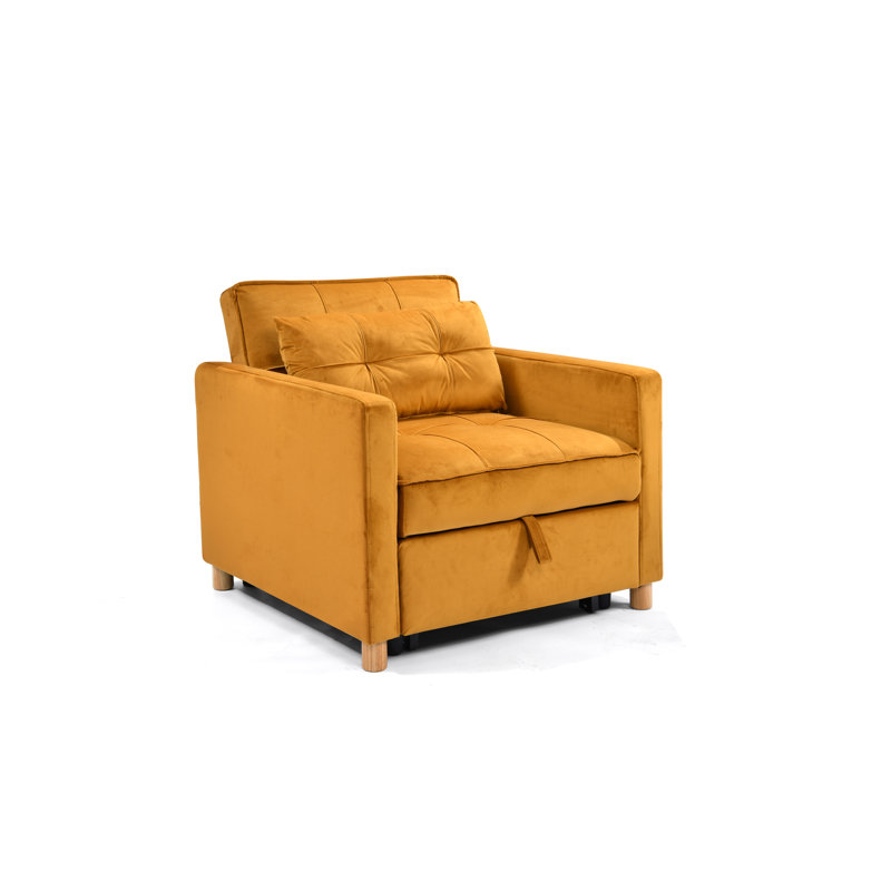 Mobarkar Velvet Accent Chair, Mustard