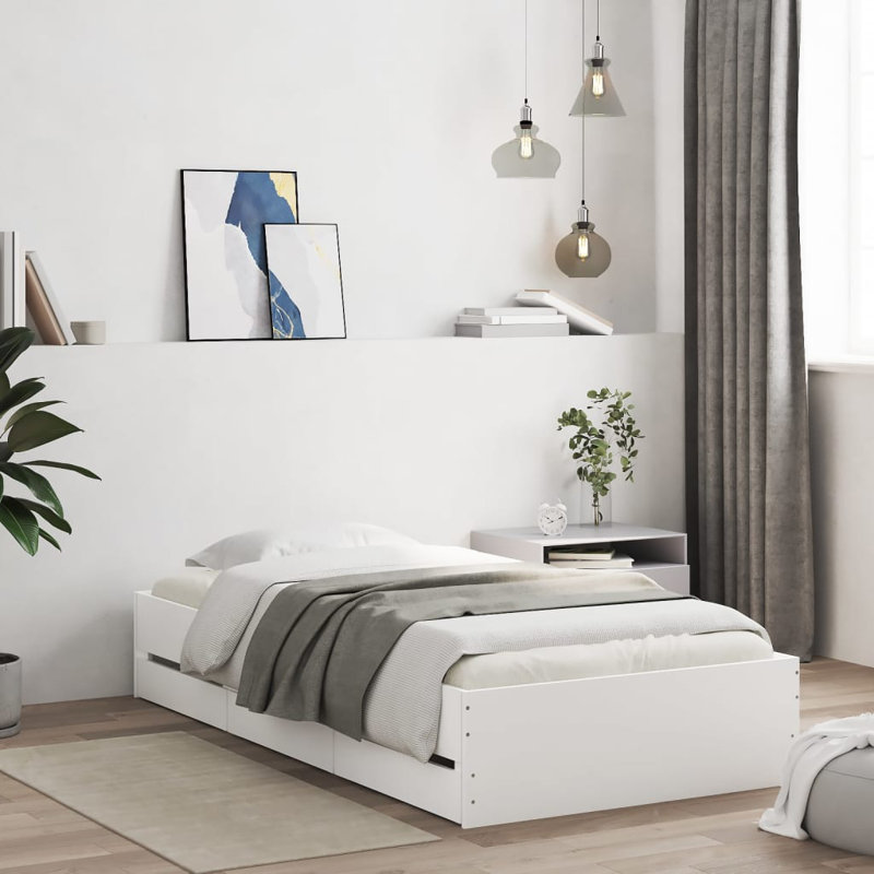 Nikash Bed, Small Single ( 75 x 190 cm), White