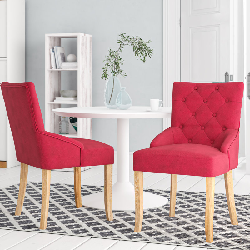 Bradman 51.5cm H Upholstered Side Chair, Red, 1