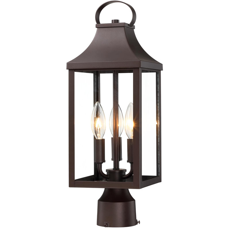  18,62 lampadaire d'extérieur, grand lampadaire 3 lumières, pilier extérieur moderne, lampadaire imperméable, lampadaire d'extérieur, poteaux pour porche, brun, paquet de 1