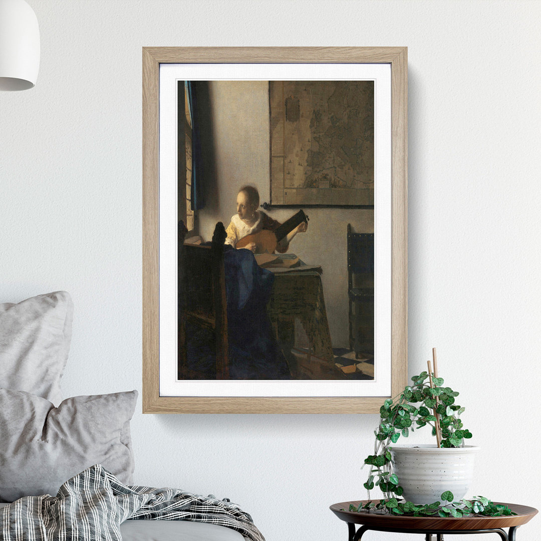 Young Woman with a Lute by Johannes Vermeer - Picture Frame Painting